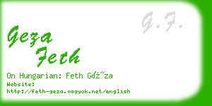 geza feth business card